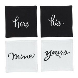 kate spade his hers mine yours cocktail napkins
